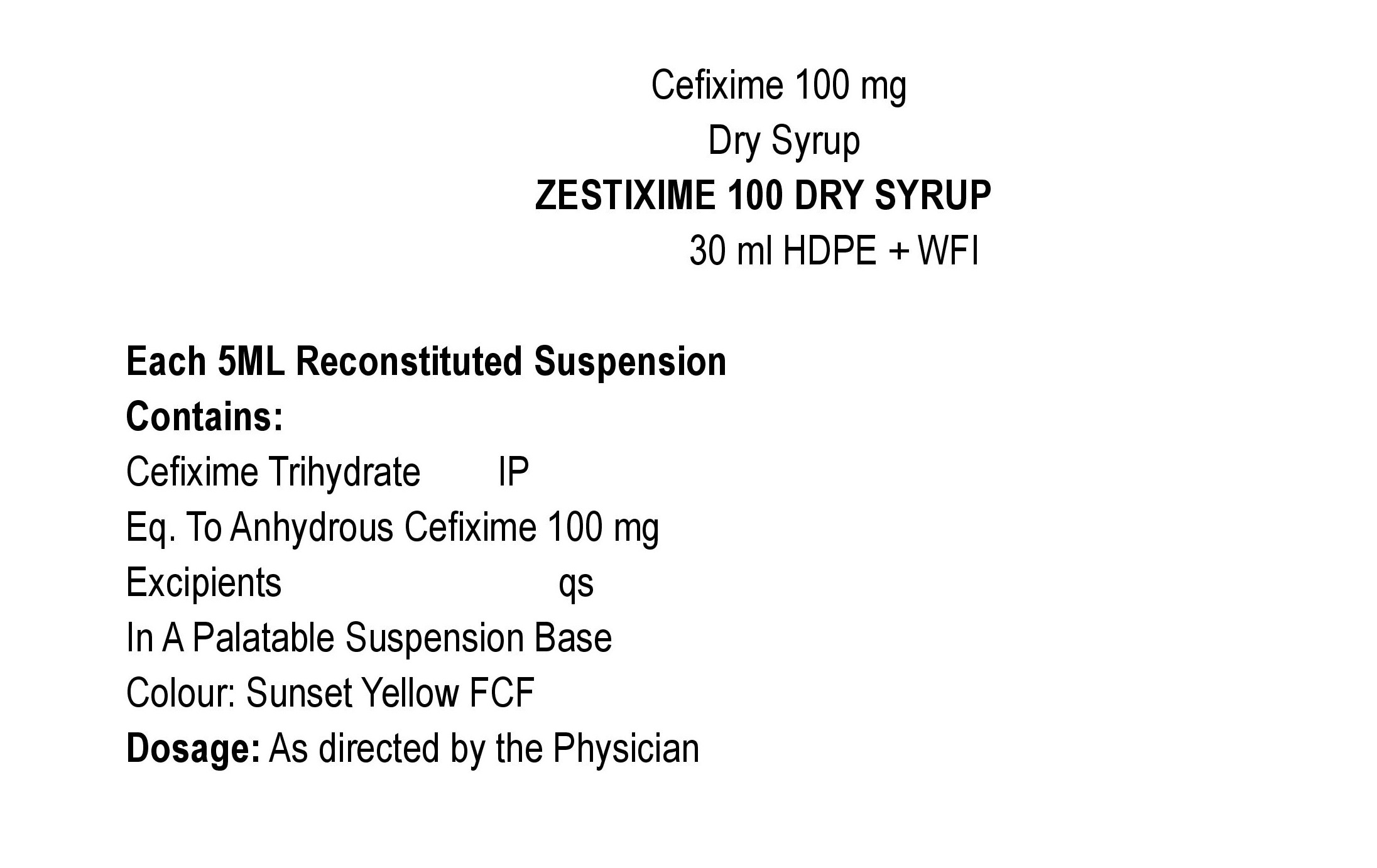 ZESTIXIME 100 SYRUP